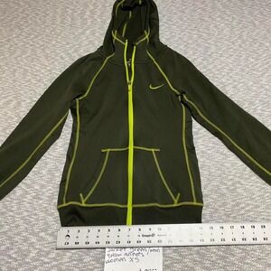 Nike thermal fit green/ neon yellow accents zip up hoodie Size XS. SKU-A388